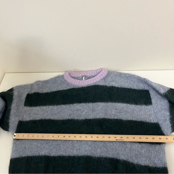 FREE PEOPLE Alpaca Wool Paris Sweater / Forest Cloud Combo Size M - Picture 11 of 12